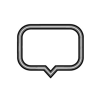A modern geometric speech bubble outline with multiple stripes and rounded corners vector