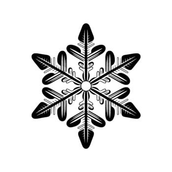 estilizado de seis puntas copo de nieve ilustración con intrincado simétrico patrones aislado vector