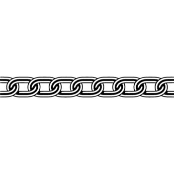 A minimalist of a seamless interlocking metal chain link pattern with thick outlines and subtle gray shading vector