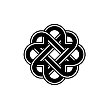 un simétrico céltico nudo símbolo con superposición bucles y un repitiendo geométrico modelo vector