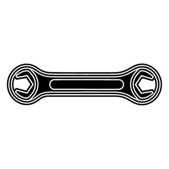 A minimalist illustration of a double ended wrench with clean lines and a simple geometric isolated vector