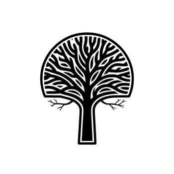 estilizado resumen árbol silueta con intrincado derivación patrones vector