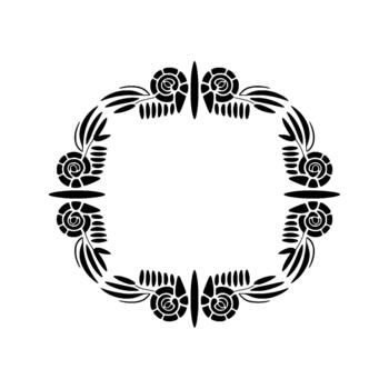 abstract floral and spiral ornamental border with symmetrical elements vector