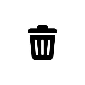 Simple Silhouette Trashcan with Lid Icon for Web and Mobile Interface vector