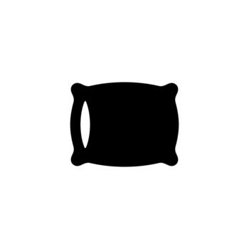 Simple Black Silhouette Rectangular Pillow With Rounded Corner Icon Symbol vector