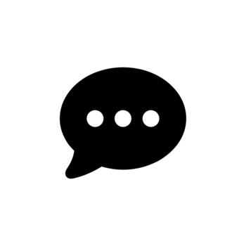 Simple Solid Color Message Bubbles Conversation Symbol Communication Icon vector