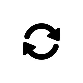 Simple Black Rounded Arrow Reload Refresh Circle Icon Symbol vector