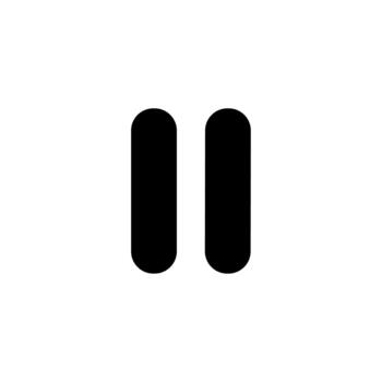 Minimalist Line Art Pause Symbol Button Playback User Interface Element vector