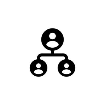 Simple Black Outline Hierarchical Structure People Network Connection Icon vector