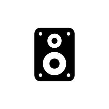 Minimalist Solid Speaker Audio Sound System Technology Simple Icon vector