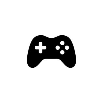 Simple Black and White Game Controller Minimalist Icon Style Element vector