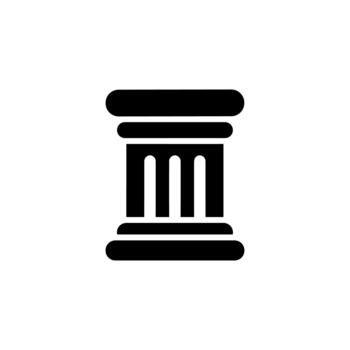 Simple Silhouette Ancient Column Pillar Support Structure Architecture Element vector