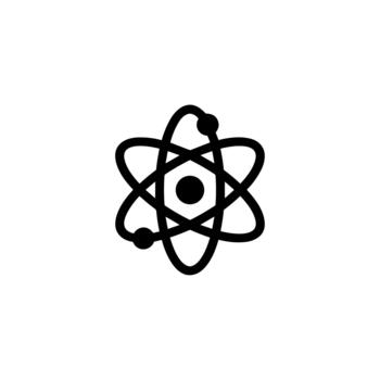 Simple Line Atom Structure Model Science Minimal Icon Symbol Design vector