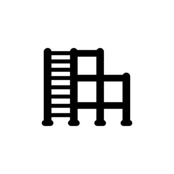 Minimalist Simple Playground Equipment Icon with Ladder and Platform for Recreation vector