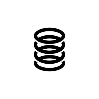 sencillo contorno apilado capa símbolo icono representando datos y organización vector