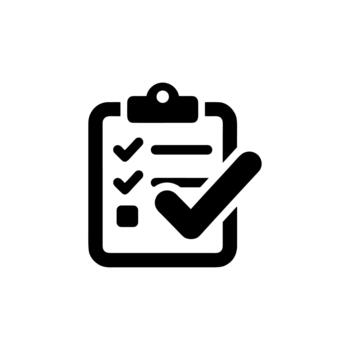 Simple Outline Checklist with Checkmark Symbol on a Clipboard Icon vector