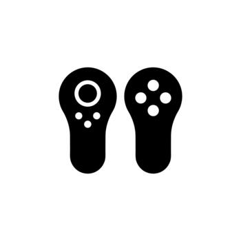 sencillo minimalista doble juego controlador consola dispositivo icono vector