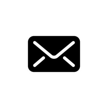 Solid Style Simple Envelope Mail Message Symbol Icon Illustration vector