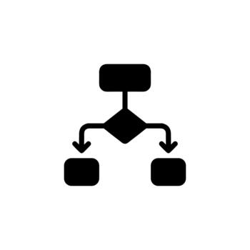 sencillo plano diagrama de flujo diagrama negro forma proceso símbolo icono vector