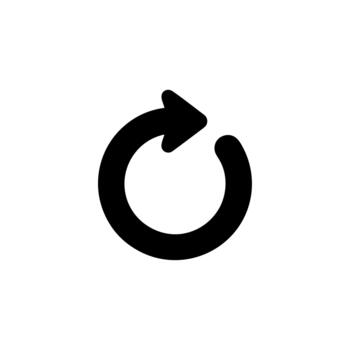 Simple Bold Circle Arrow Rotation Reload Refreshing Process Icon Symbol vector