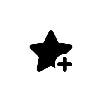 Simple Flat Style Add Star Icon Design Element Symbol vector