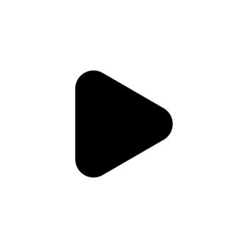 Simple Solid Triangle Play Button Sign Shape Minimalist Style Icon vector