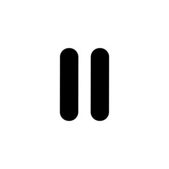 Simple Black and White Pause Button Rounded Shape Flat Icon vector