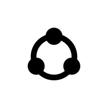 sencillo línea Tres circulo conexión símbolo forma plano icono gráfico vector