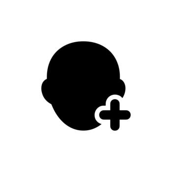 Solid Silhouette Add Person Icon Simple Graphic Element vector