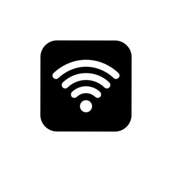 Minimalist Solid Square Wifi Connection Signal Icon with Rounded Corners vector
