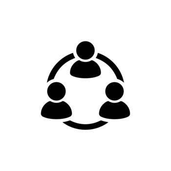 Outline Simple People Network Communication Connection Social Circle Icon vector