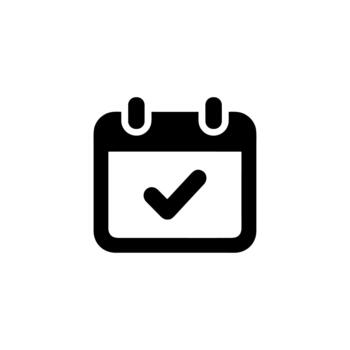 Minimalist Line Calendar with Check Mark Appointment Date Icon vector