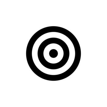 Simple Black and White Concentric Circle Target Icon Element vector