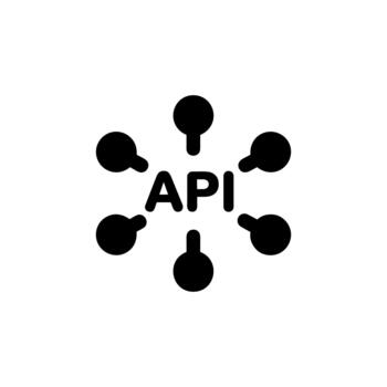Simple Flat API Connection Icon, Round Shape, Technology Element vector