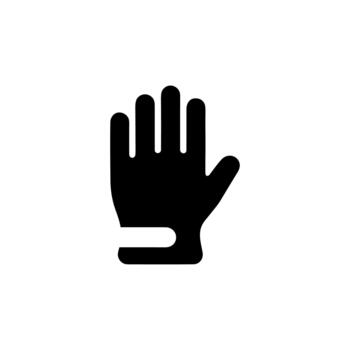Simple Solid Color Hand Stop Gesture Symbol Icon Illustration vector