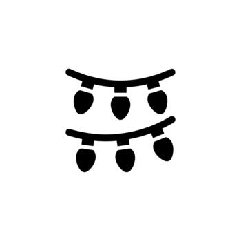 Simple Glyph String Light Holiday Decoration Icon Design Element vector