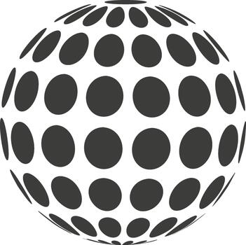 Global network dots abstract grid sphere icon vector