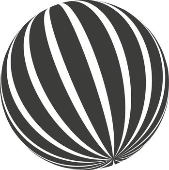 Abstract striped sphere creating dynamic optical illusion vector
