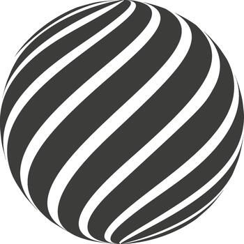 Striped sphere creating an optical illusion on a white background vector