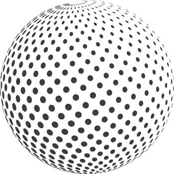 Dotted sphere creating abstract global halftone pattern vector