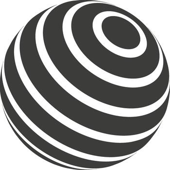 Abstract globe displaying wavy lines and spheres vector