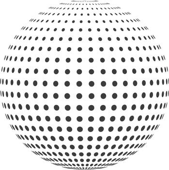 Abstract dotted sphere forming digital global network vector