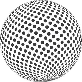 Halftone sphere creating abstract concentric dot pattern vector