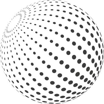 Dotted sphere abstract design element with spiral pattern vector