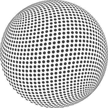 Halftone dot pattern forming a global sphere vector