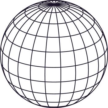 Wireframe globe representing global network and data system vector
