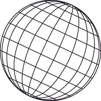 Wireframe grid globe representing global connection vector