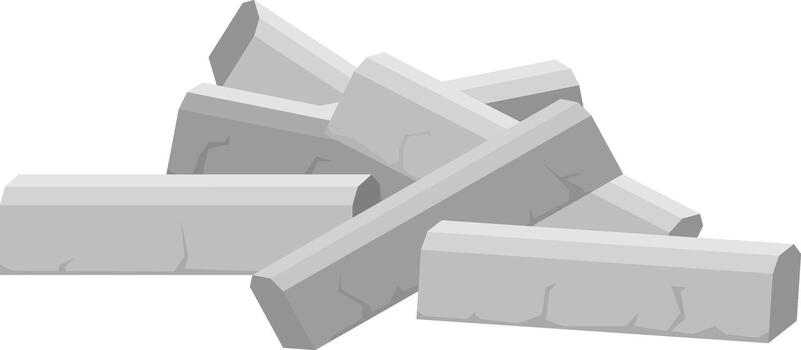 Concrete blocks piling up for building material vector