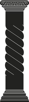 Twisted column architecture symbol ancient classic style vector
