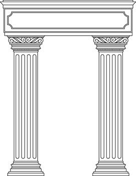 clásico iónico columnas edificio arco arquitectónico elemento vector